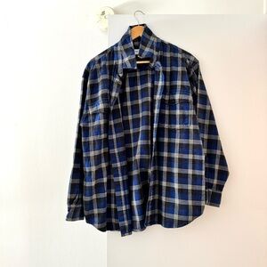 Aritzia Blue Black Plaid Button-Down Shirt